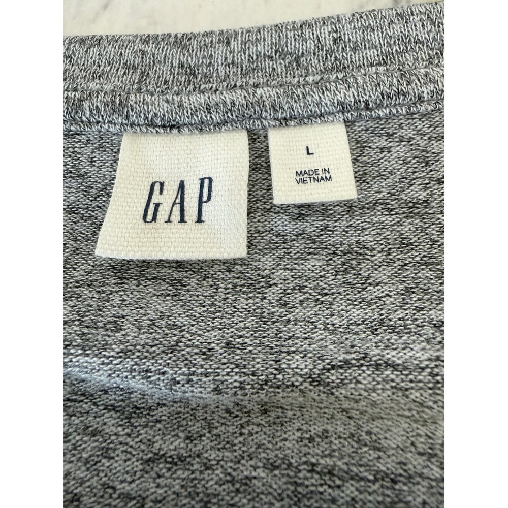GAP Womens Gray Heathered Knit Bell Sleeve Long‎ Sleeve Top Sz-Large Relaxed Fit - Picture 2 of 9